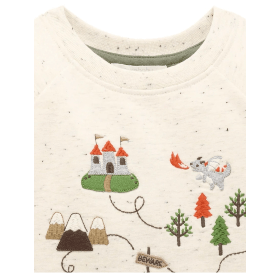 Pure Baby 0-3 Months to 5 Years Long Sleeve Thick Tee - Castle Map