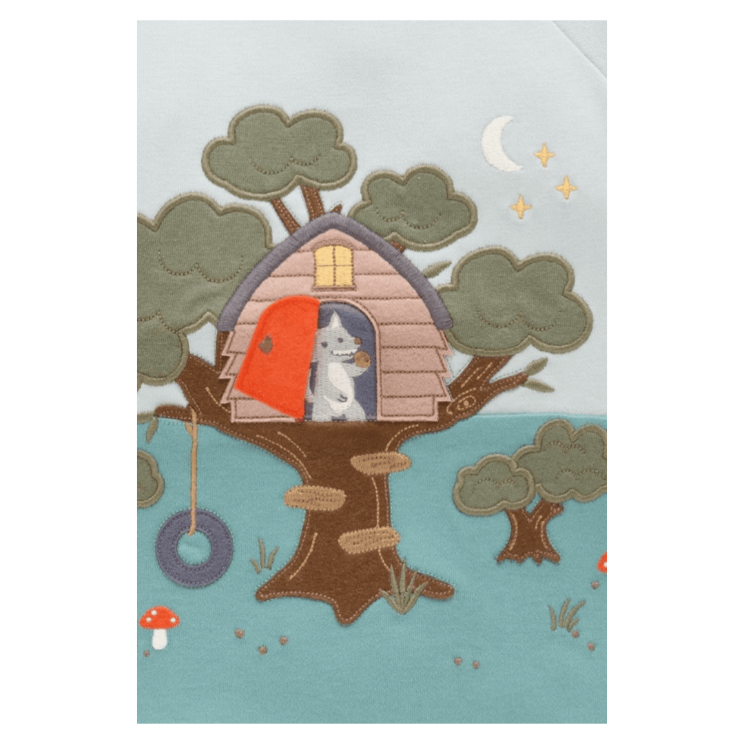 Pure Baby 0-3 Months to 5 Years Long Sleeve Thick Tee - Tree House Moonstone