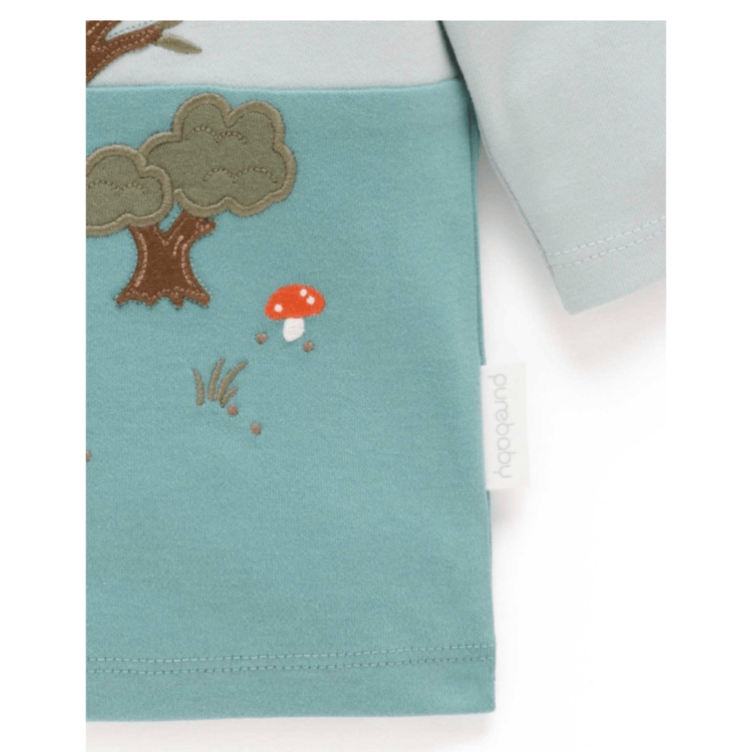 Pure Baby 0-3 Months to 5 Years Long Sleeve Thick Tee - Tree House Moonstone