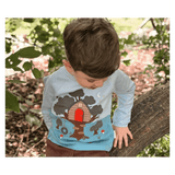 Pure Baby 0-3 Months to 5 Years Long Sleeve Thick Tee - Tree House Moonstone