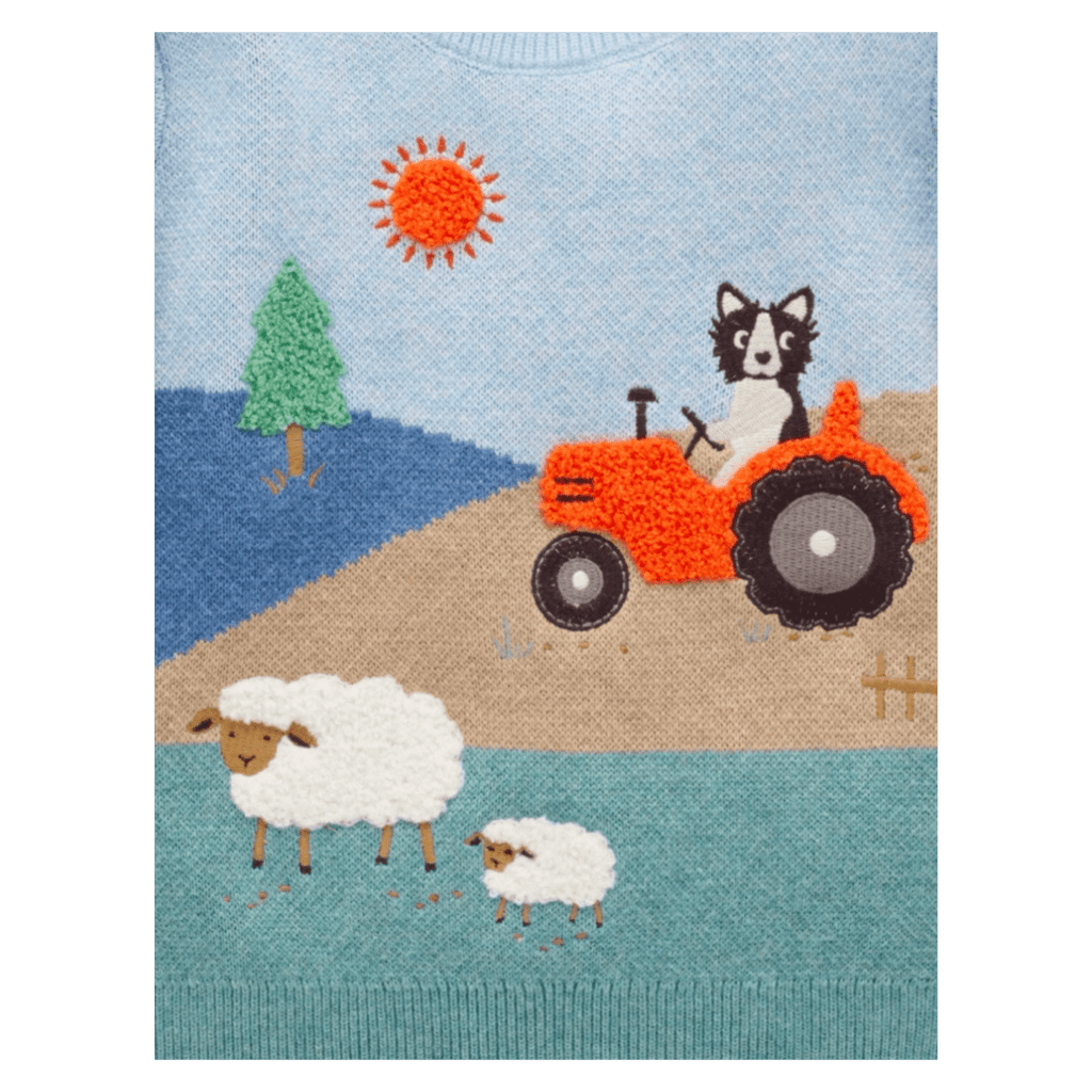 Pure Baby 0-3 Months to 5 Years Pasture Jumper - Tractor Jacquard