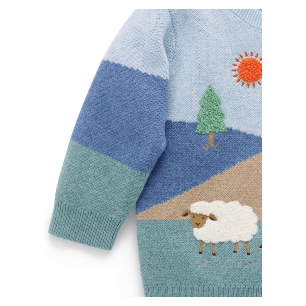 Pure Baby 0-3 Months to 5 Years Pasture Jumper - Tractor Jacquard