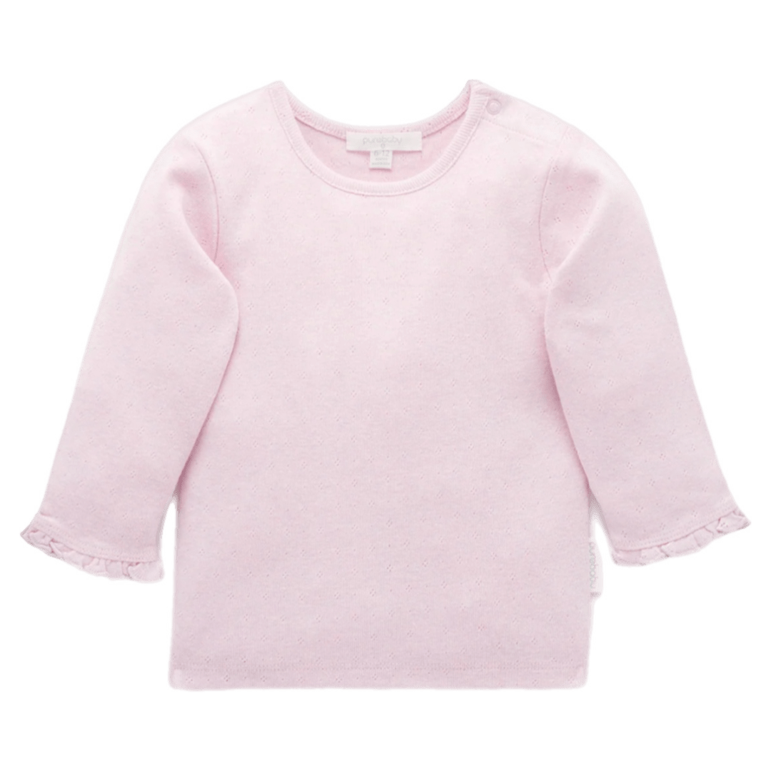 Pure Baby 0-3 Months to 5 Years Pointelle Rib Layering Top - Primrose