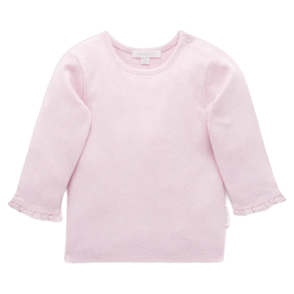 Pure Baby 0-3 Months to 5 Years Pointelle Rib Layering Top - Primrose