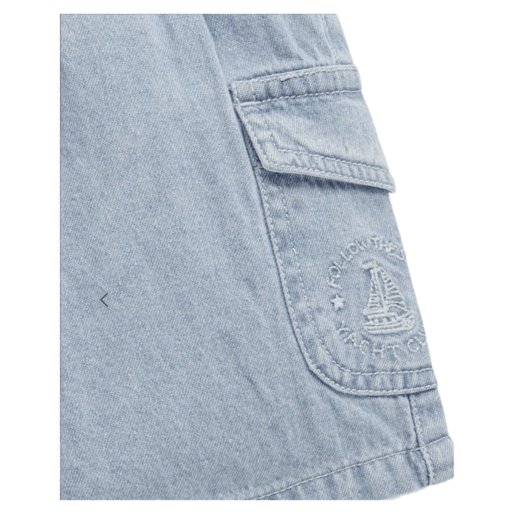 Pure Baby 0-3 Months to 5 Years Pull On Denim Shorts - Faded Denim