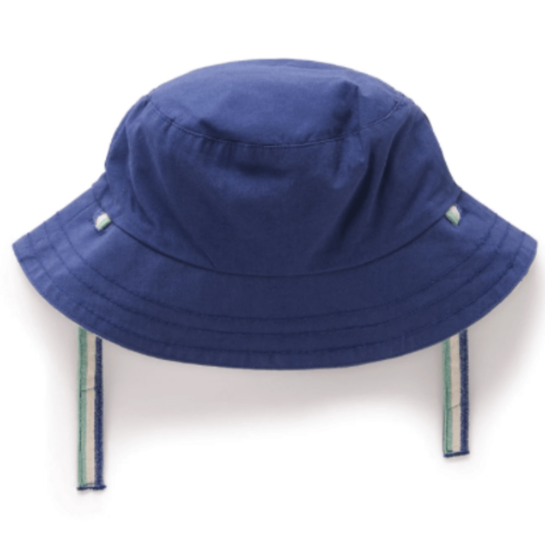 Pure Baby 0-3 Months to 5 Years Reversible Striped Bucket Hat - Iguana Stripe