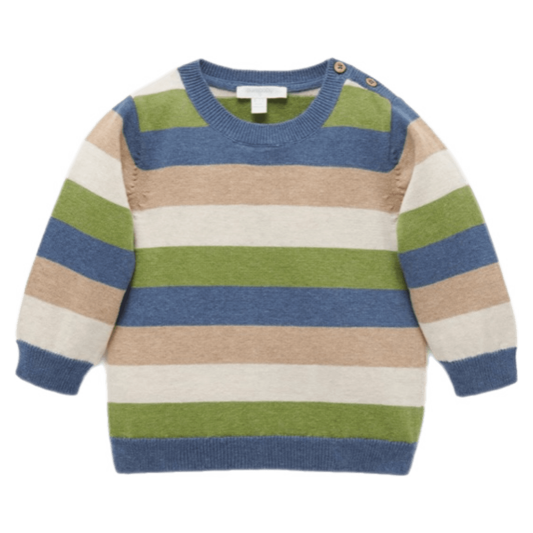 Pure Baby 0-3 Months to 5 Years River Striped Jumper - Canal Stripe