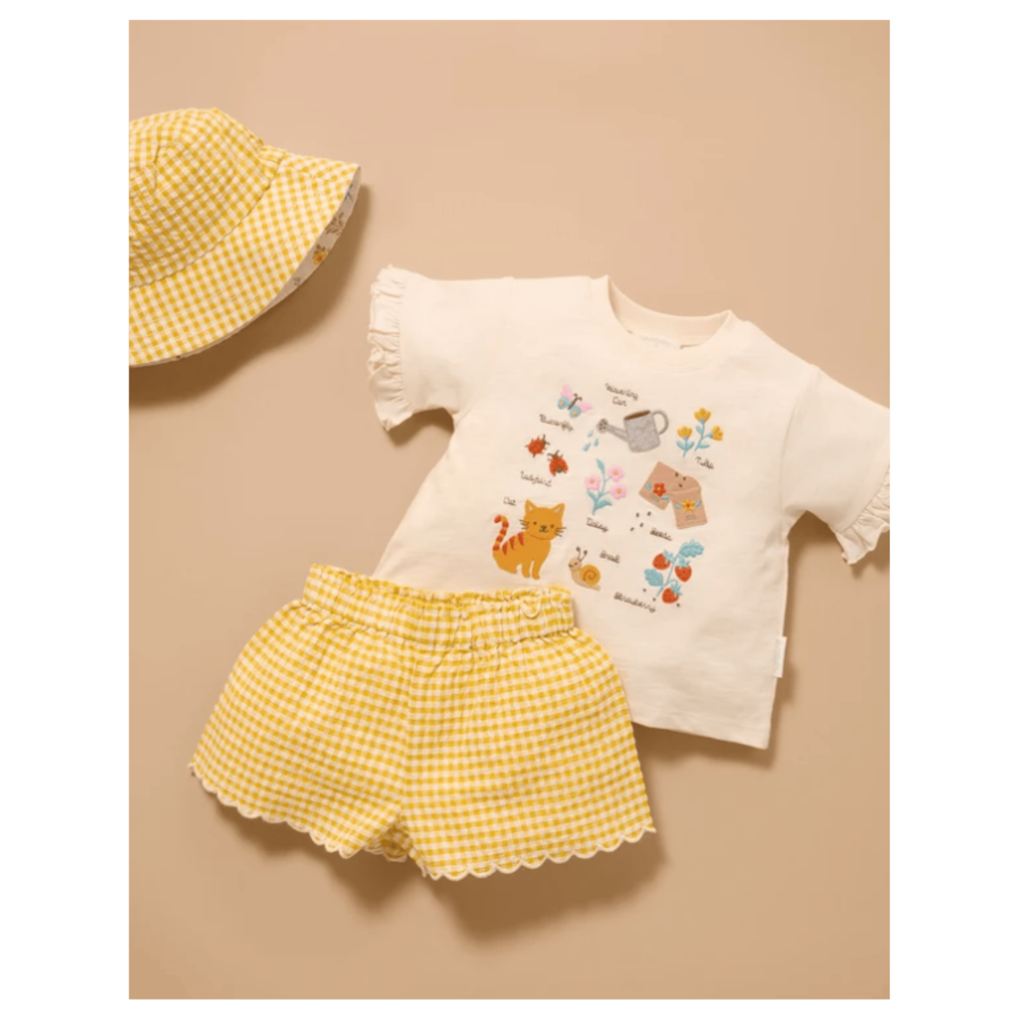 Pure Baby 0-3 Months to 5 Years Ruffle Tee - Cloud