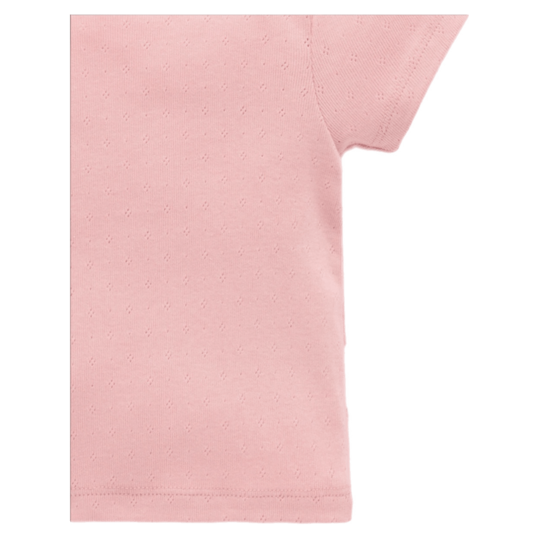 Pure Baby 0-3 Months to 5 Years Short Sleeve Pointelle Tee - Papaya