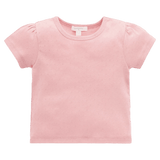 Pure Baby 0-3 Months to 5 Years Short Sleeve Pointelle Tee - Papaya