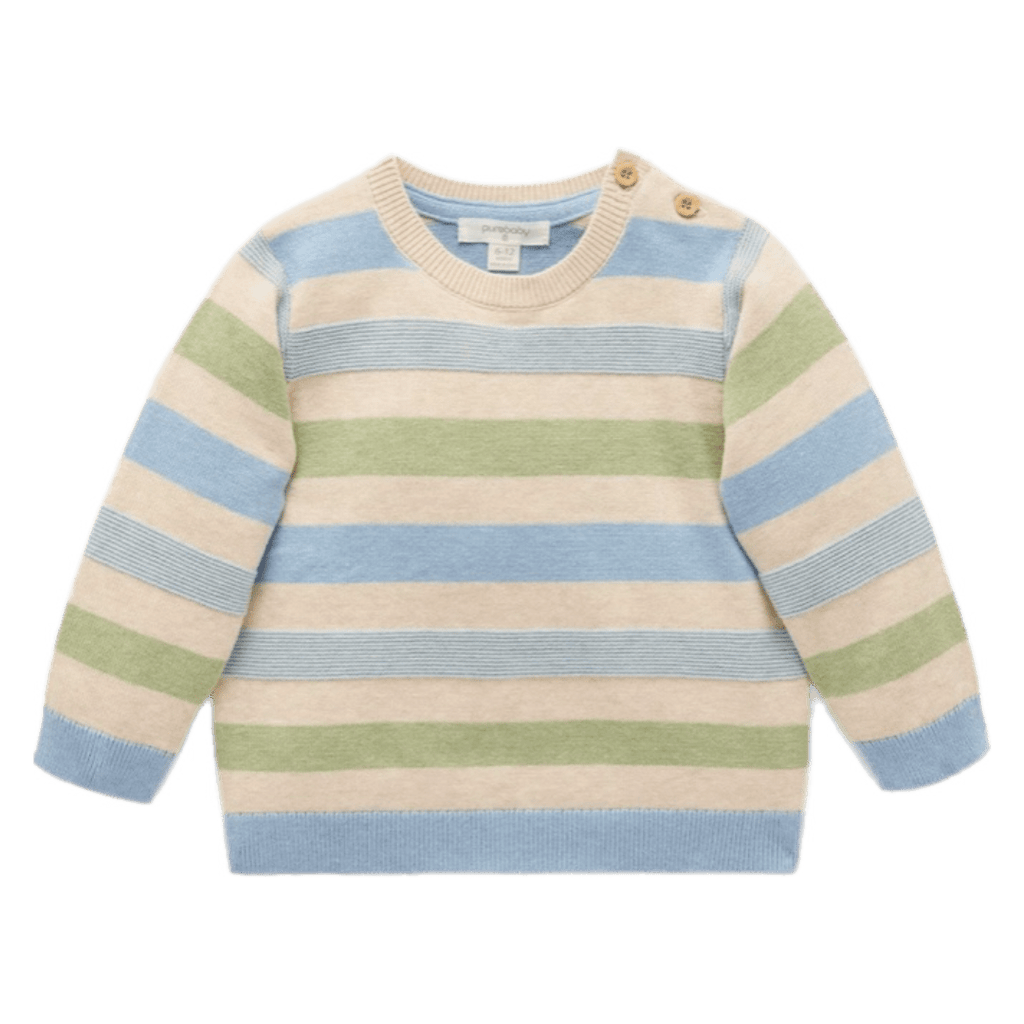Pure Baby 0-3 Months to 5 Years Striped Jumper - Safari