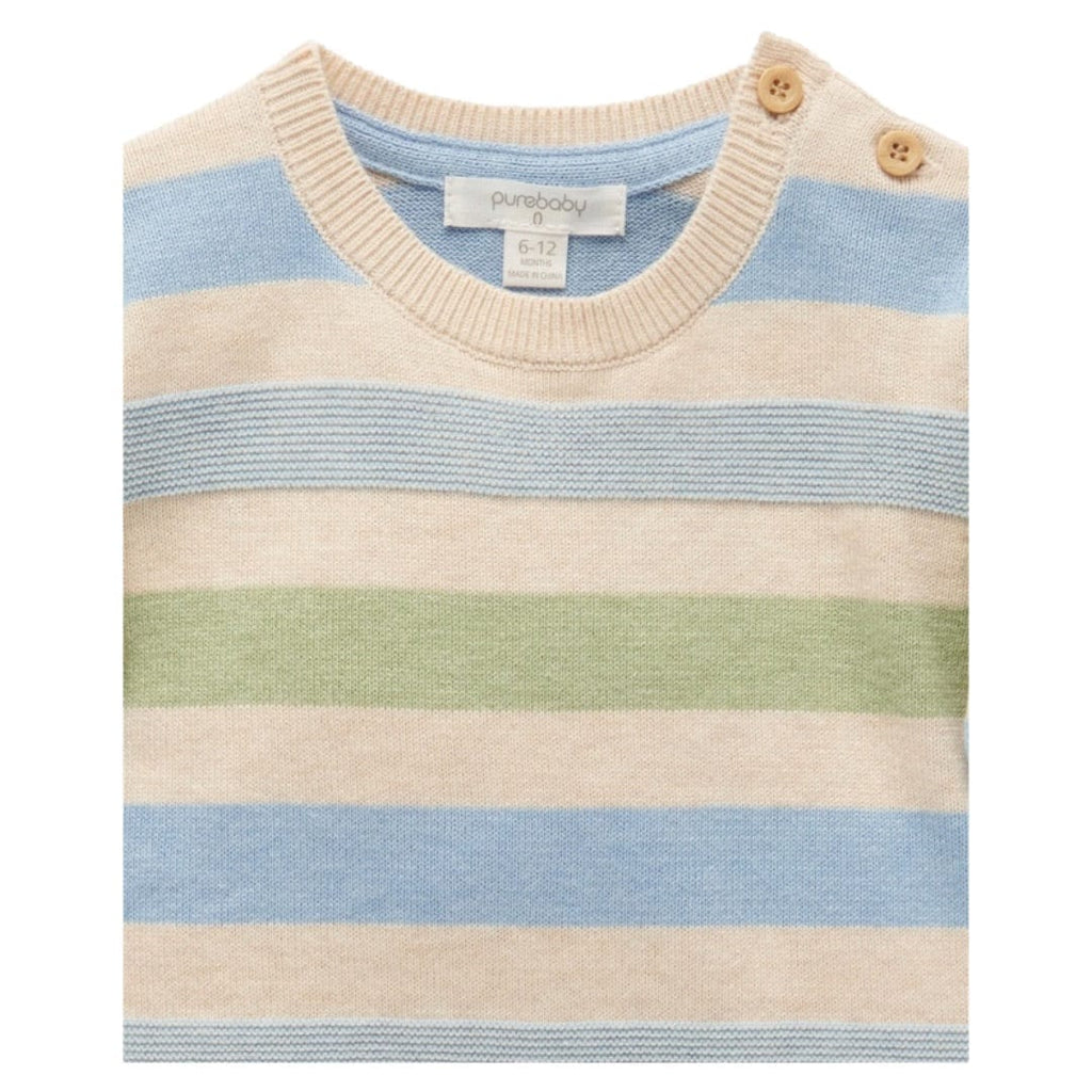 Pure Baby 0-3 Months to 5 Years Striped Jumper - Safari