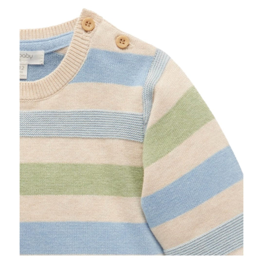 Pure Baby 0-3 Months to 5 Years Striped Jumper - Safari