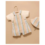 Pure Baby 0-3 Months to 5 Years Striped Overall Set - Olive Stripe