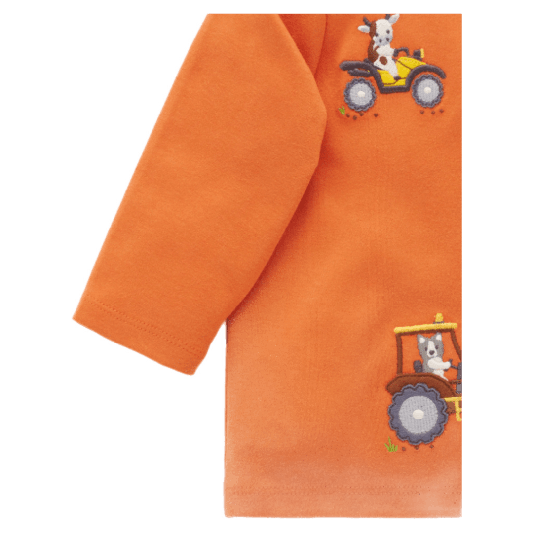 Pure Baby 0-3 Months to 5 Years Thick Tee Working on the Farm - Pumpkin