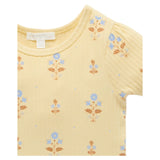 Pure Baby 3 Years to 5 Years Short Sleeve Rib Tee - Block