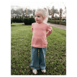 Pure Baby 6-12 Months to 5 Years Embroidered Wide Leg Jeans - Large Strawberry Broderie