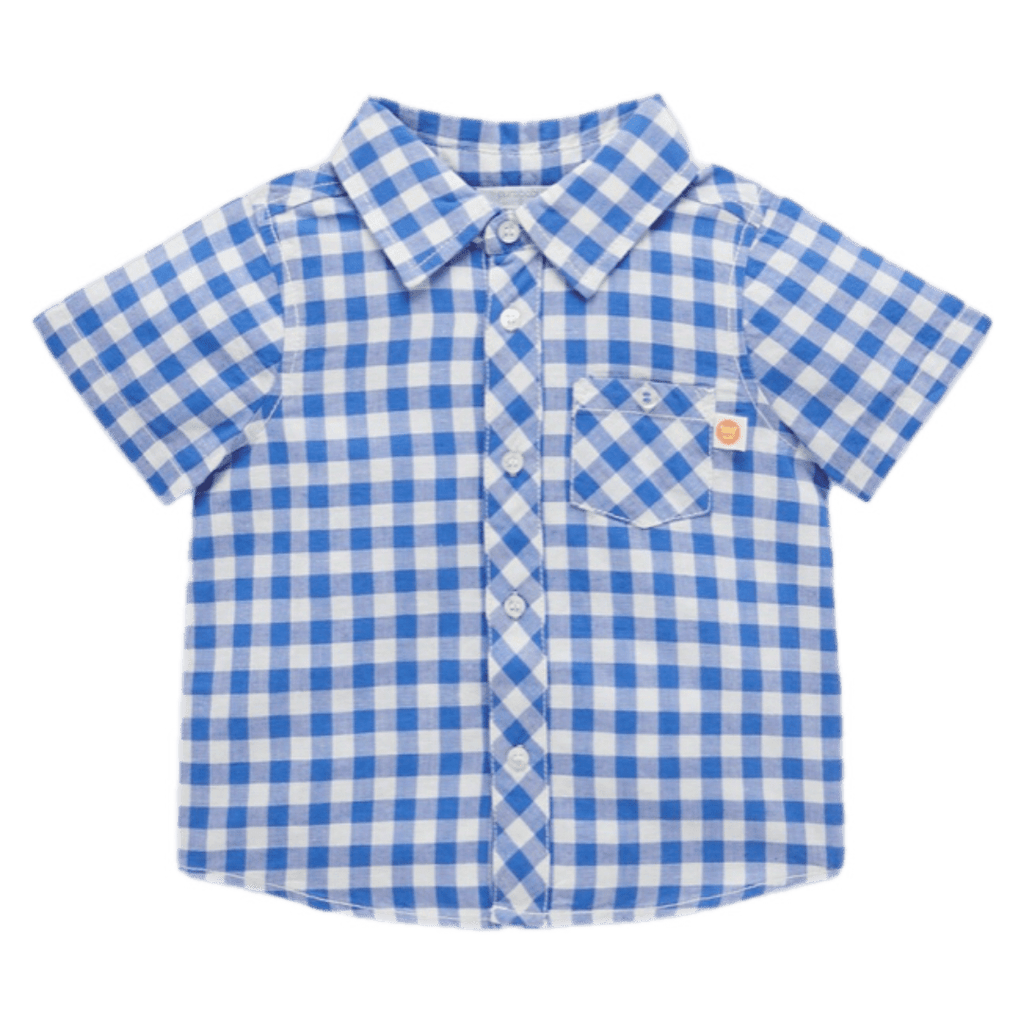 Pure Baby 6-12 Months to 5 Years Linen Blend Shirt - Nile Gingham