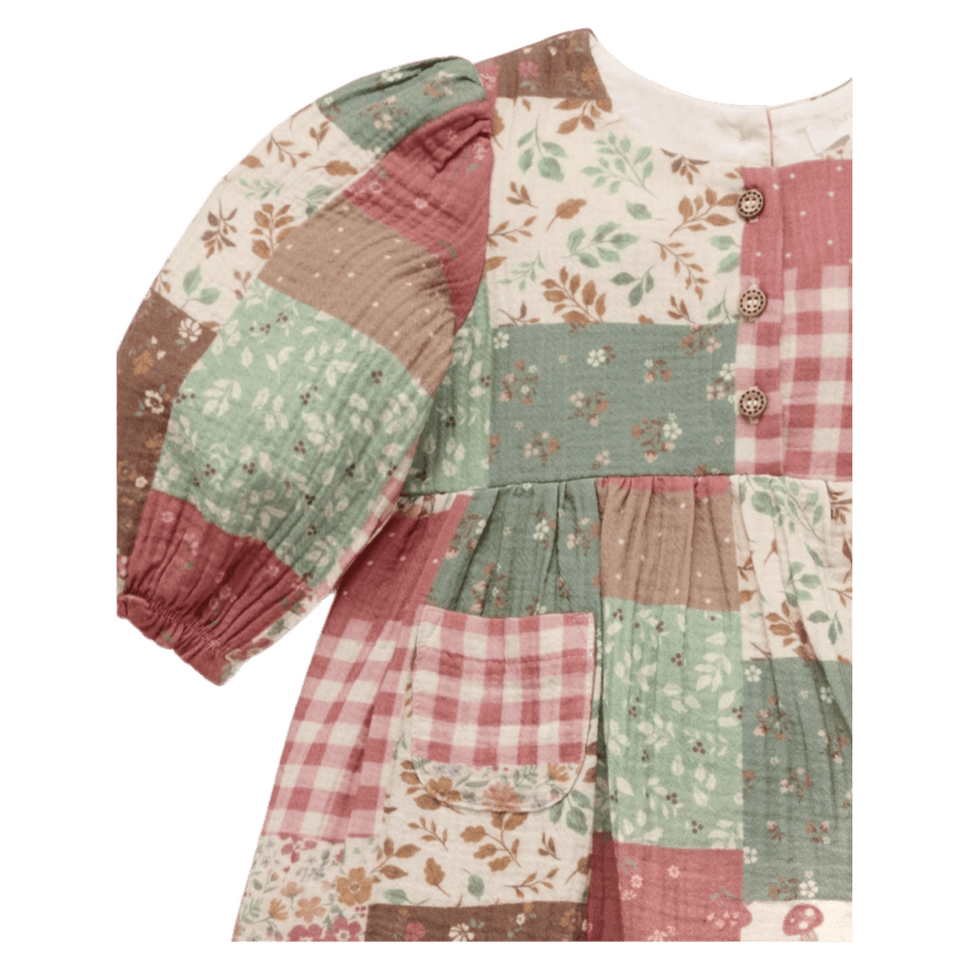 Pure Baby 6-12 Months to 5 Years Long Sleeve Dress - Patchwork