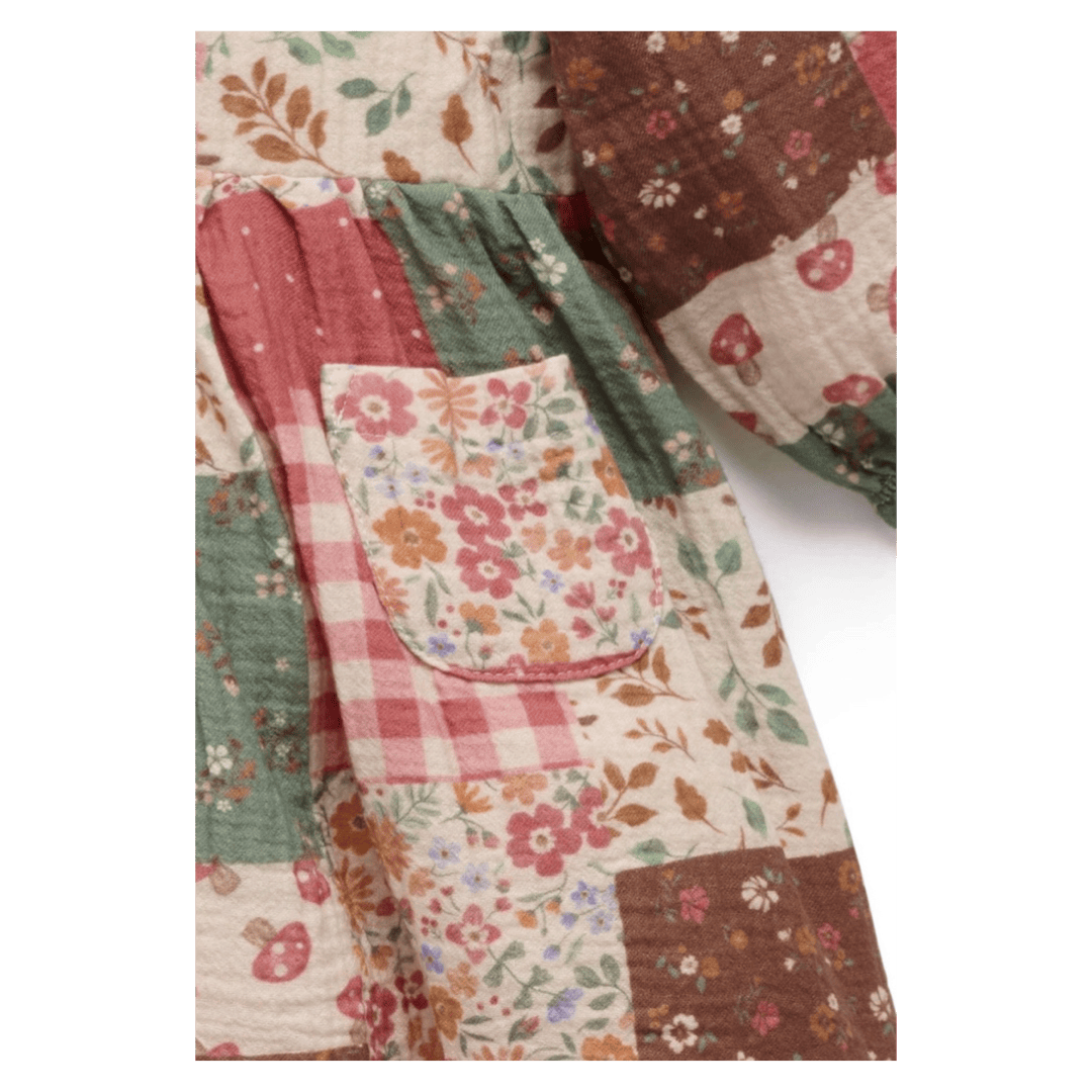 Pure Baby 6-12 Months to 5 Years Long Sleeve Dress - Patchwork