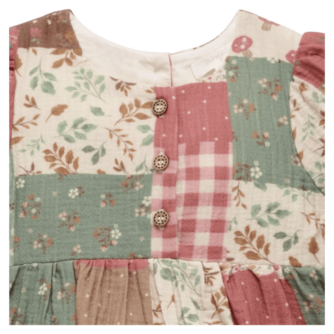 Pure Baby 6-12 Months to 5 Years Long Sleeve Dress - Patchwork
