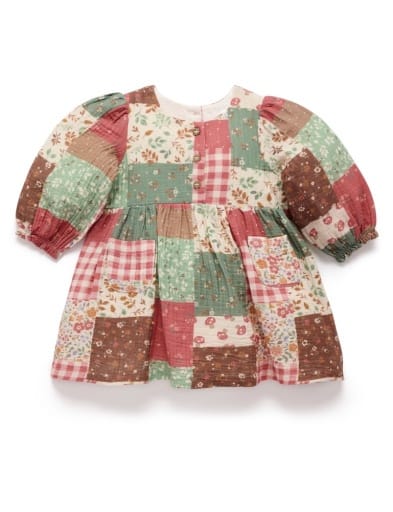 Pure Baby 6-12 Months to 5 Years Long Sleeve Dress - Patchwork