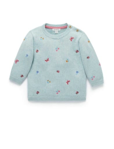 Pure Baby Embroidered Jumper - Ladybird Broderie