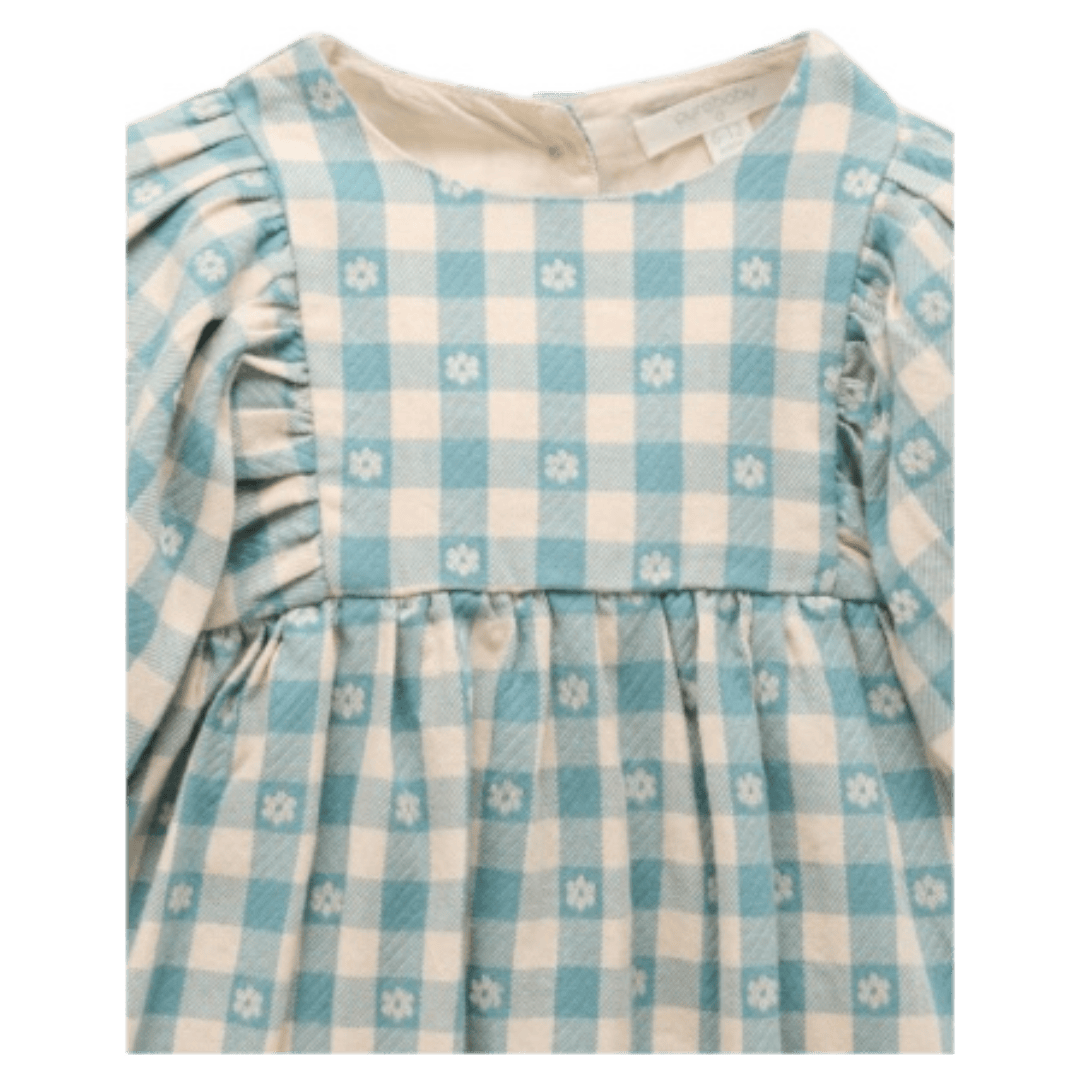 Pure Baby Gathered Dress - Floral Gingham