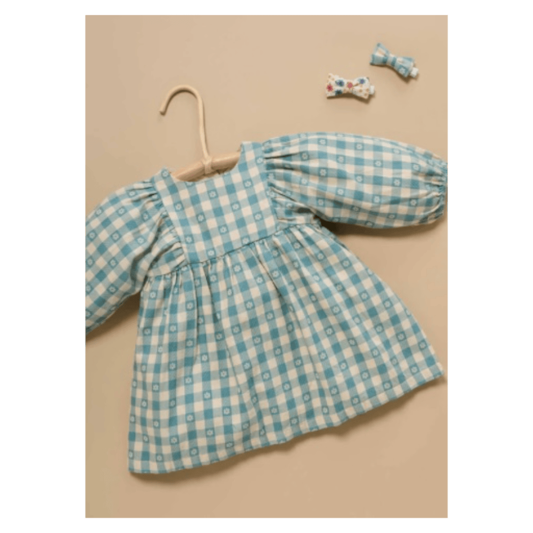 Pure Baby Gathered Dress - Floral Gingham
