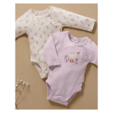 Pure Baby Newborn to 1 Year 2 Pack Bodysuit - Primrose