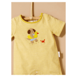 Pure Baby Newborn to 2 Years Striped Short Growsuit - Pineapple Mini Stripe