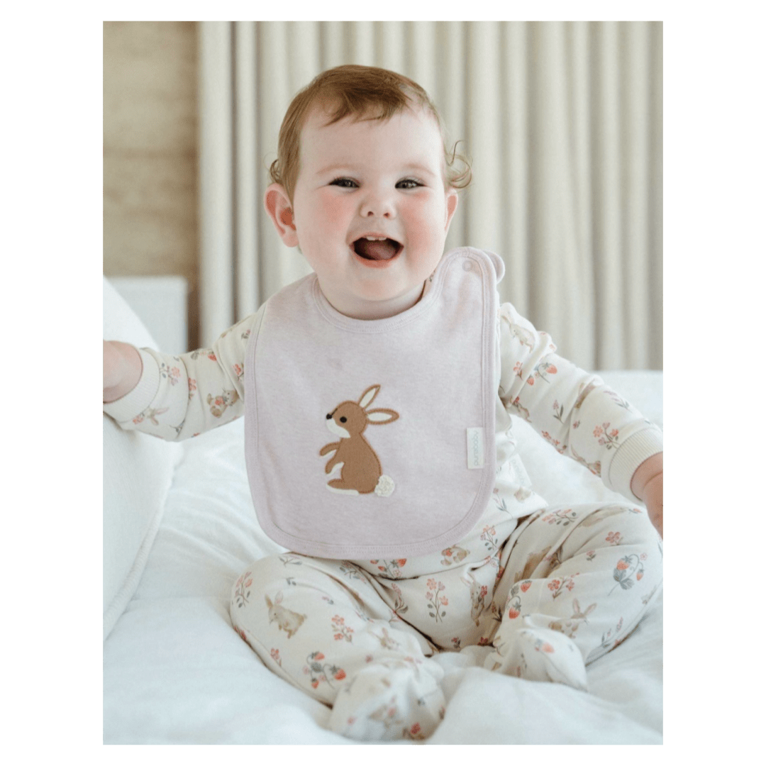 Pure Baby One Size Bunny Bib - Primrose Melange