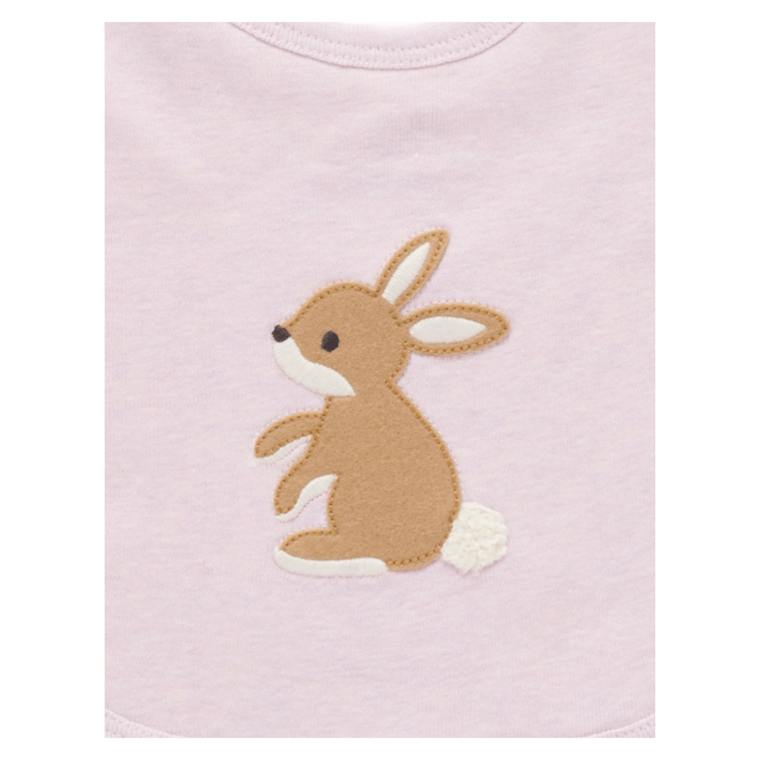 Pure Baby One Size Bunny Bib - Primrose Melange