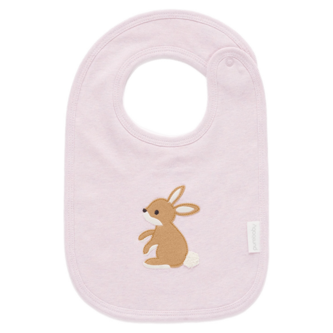 Pure Baby One Size Bunny Bib - Primrose Melange