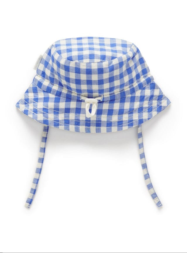 Pure Baby XS to Medium Linen Blend Sunhat - Nile Gingham