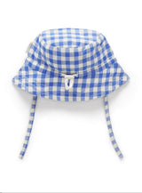 Pure Baby XS to Medium Linen Blend Sunhat - Nile Gingham