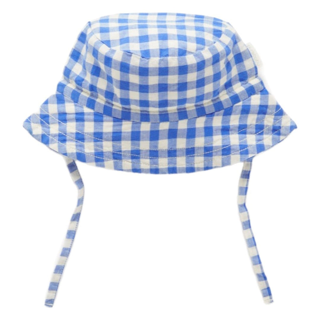 Pure Baby XS to Medium Linen Blend Sunhat - Nile Gingham