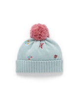 Pure Baby XSmall/Medium to Medium/Large Embroidered Beanie - Ladybird Broderie