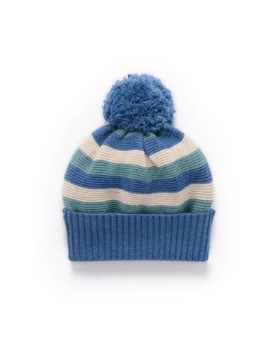 Pure Baby XSmall/Small to Medium/Large Striped Beanie - Duck Egg Stripe