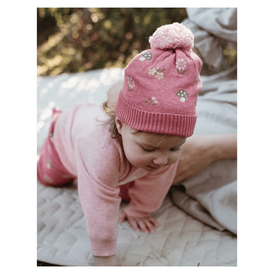 Pure Baby XSmall/Small to Small/Medium Magical Forest Beanie - Toadstool Jacquard