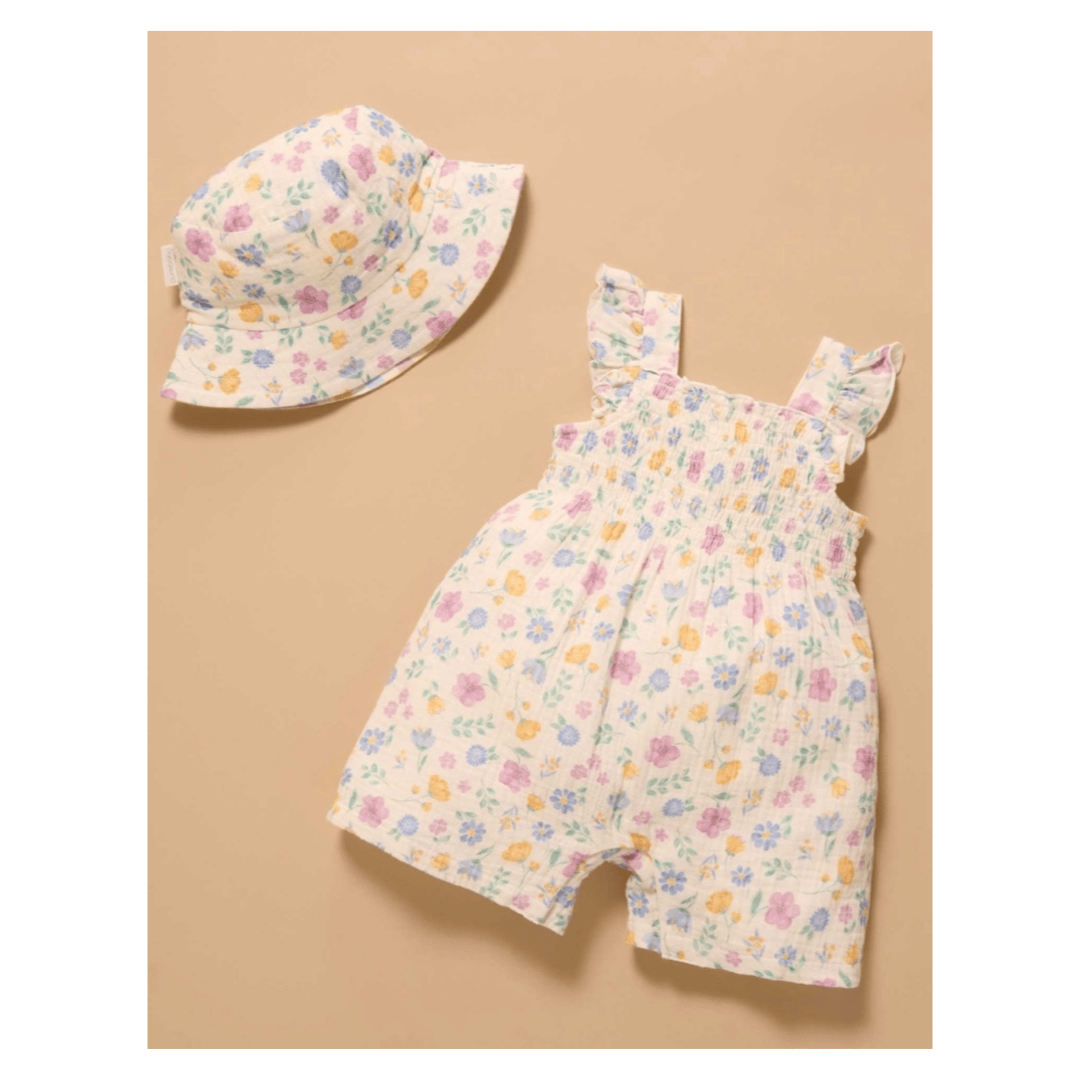 Pure Baby XSmall to Large Floral Reversible Bucket Hat - Sofia