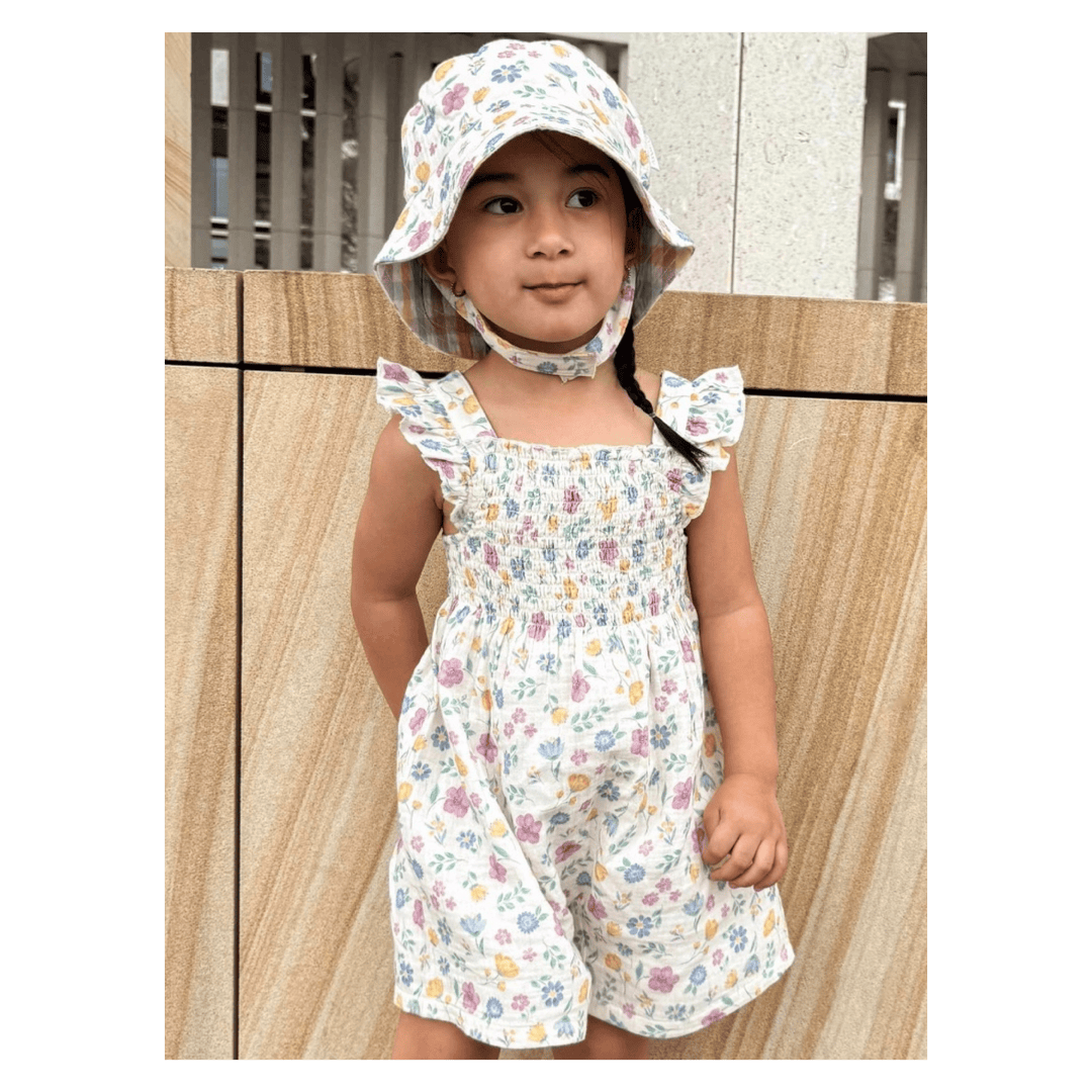 Pure Baby XSmall to Large Floral Reversible Bucket Hat - Sofia