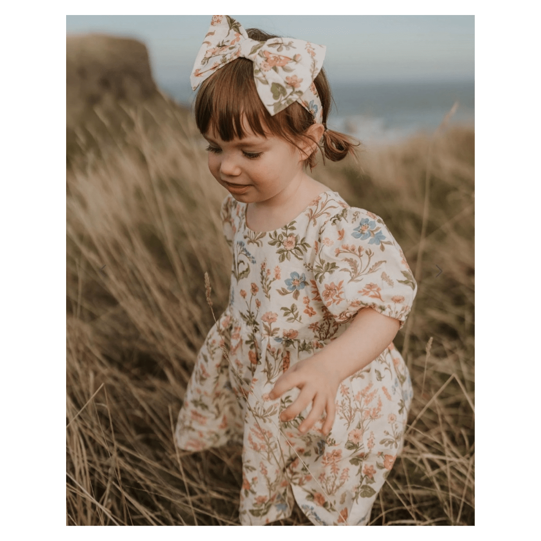 Pure Baby XXS/XS to MD/LG Bow Headband - Dune Flowers