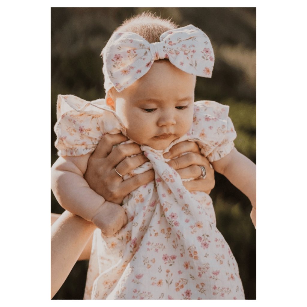 Pure Baby XXS/XS to SM/MD Bow Headband - Seaside Floral