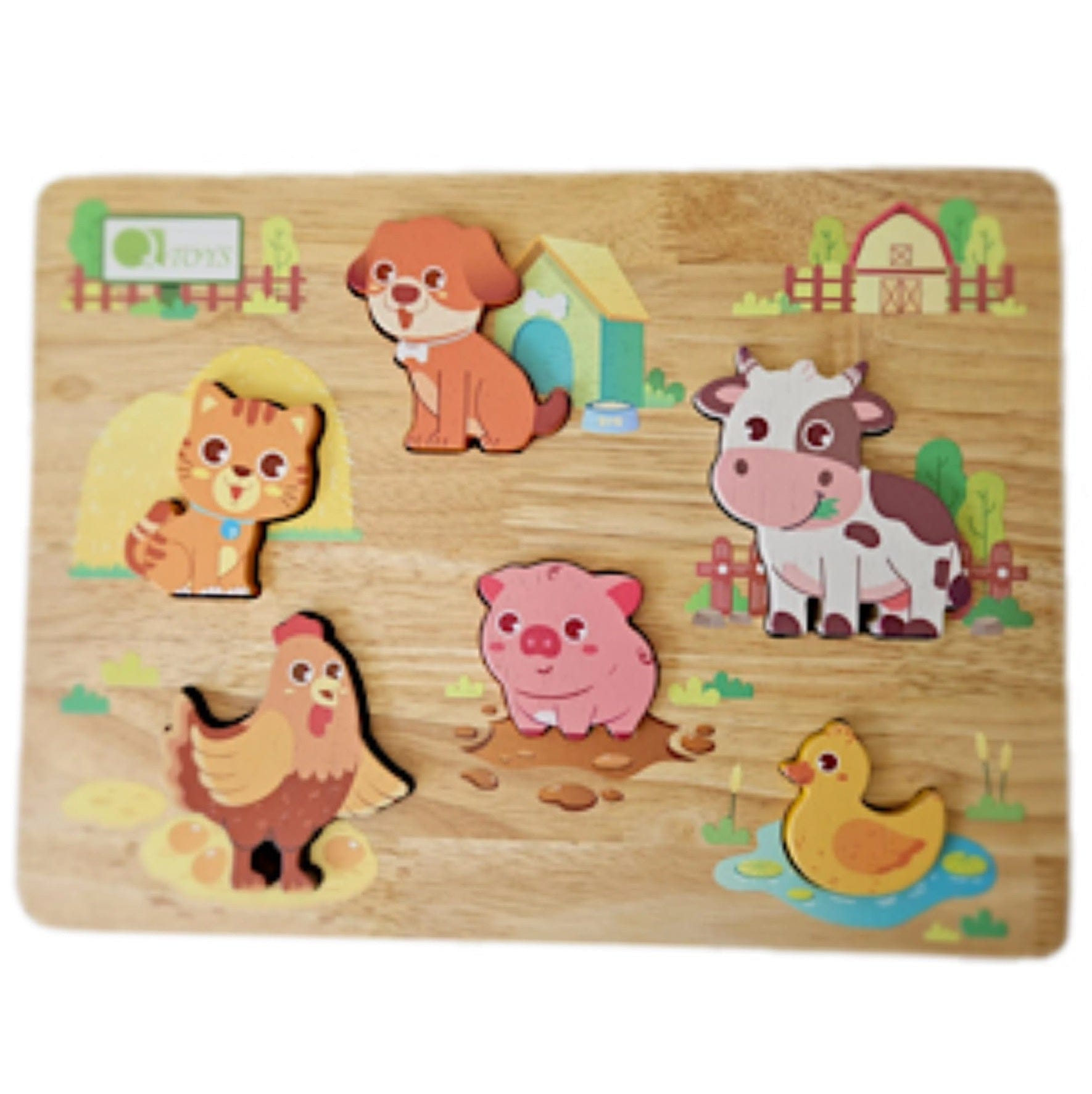 QToys 12 Months Plus Farm Animal Play Set & Puzzle