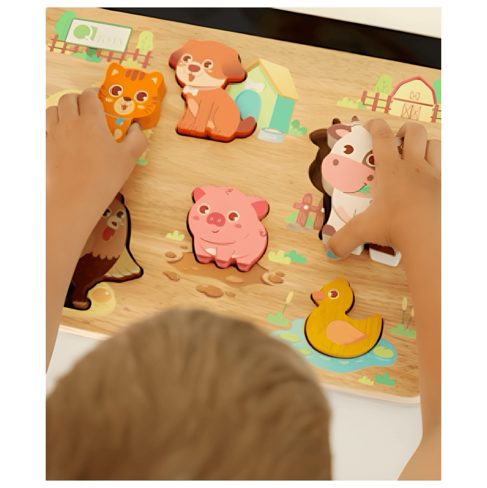 QToys 12 Months Plus Farm Animal Play Set & Puzzle