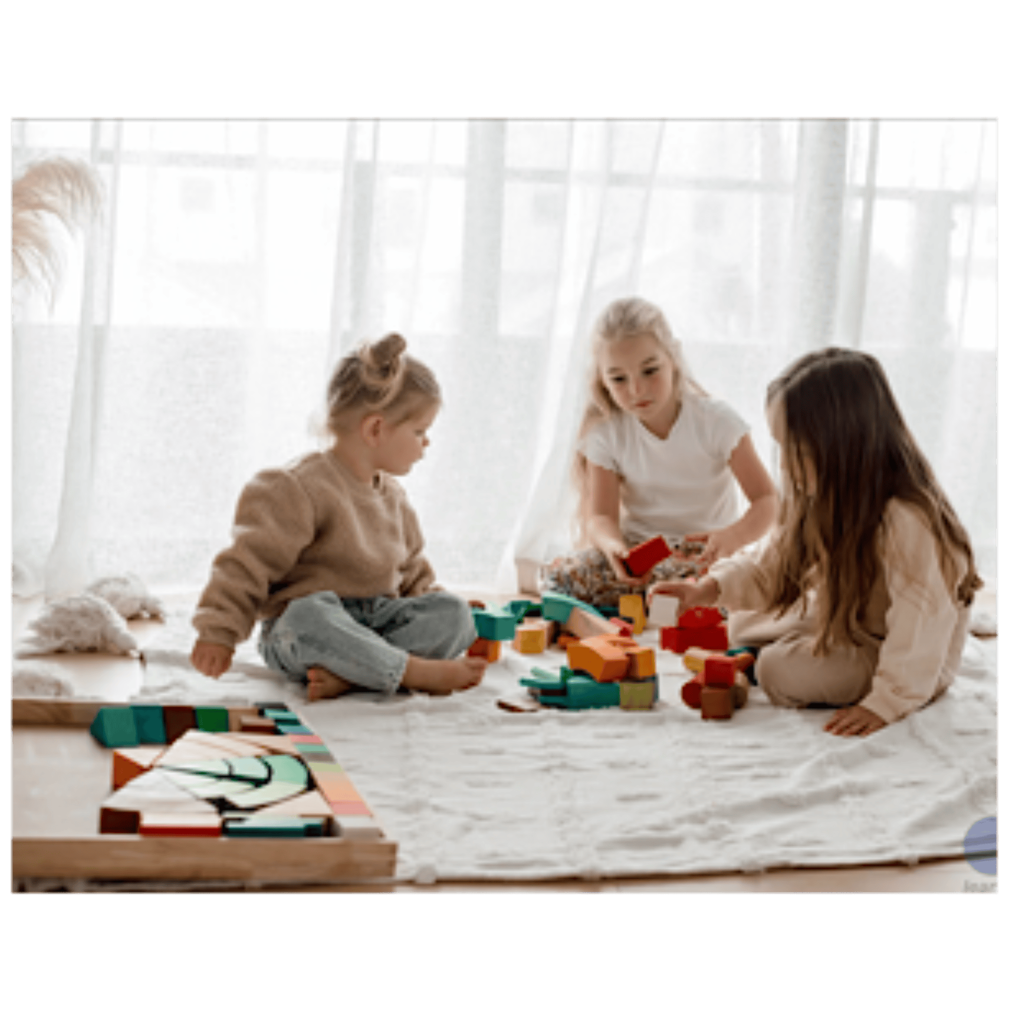 QToys 12 Months Plus Jumbo Natural Rainbow Blocks