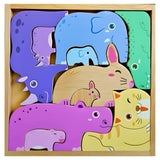 QToys 2 Plus Natural Animals Puzzle & Play Set