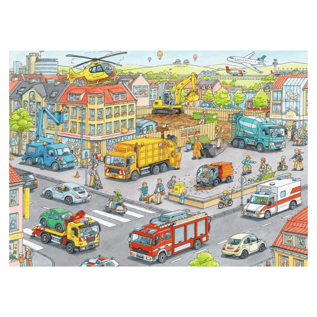 Ravensburger 6 Plus 100 Pc Puzzle - Vehicles in the City