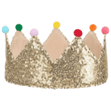 Rockahula Kids 3 Plus Gold Sequin Pom Pom Crown